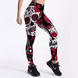 Women’s Sporty Leggings / Skull Print
